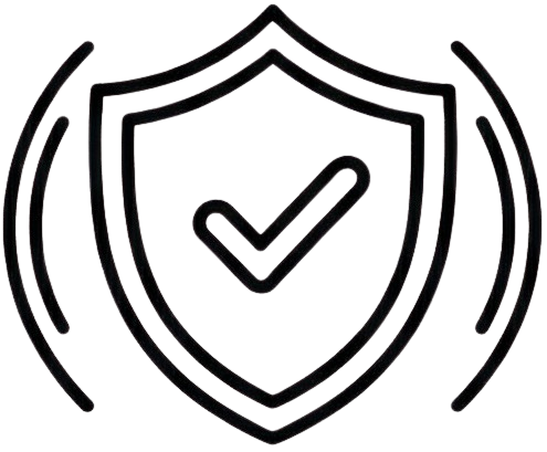 Shield check protection icon