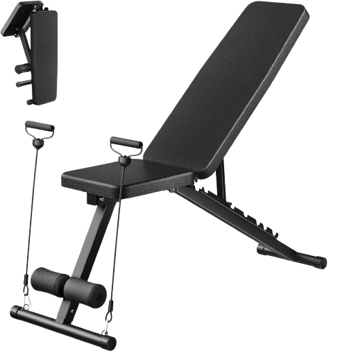 Incline Decline Flat Bench with Resistance Bands